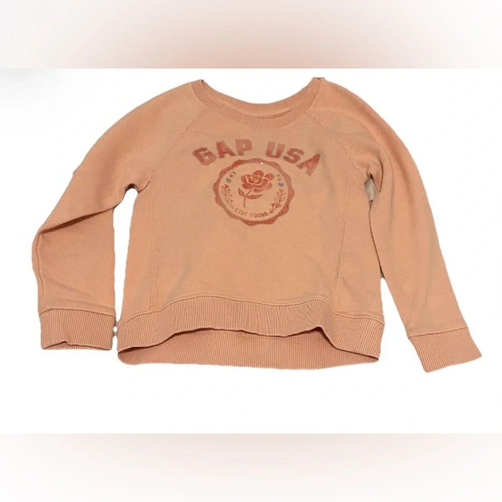 Baby Gap Size 5-7 Kids Girls Pink and Yellow Long Sleeve Sweater Sweatshirts